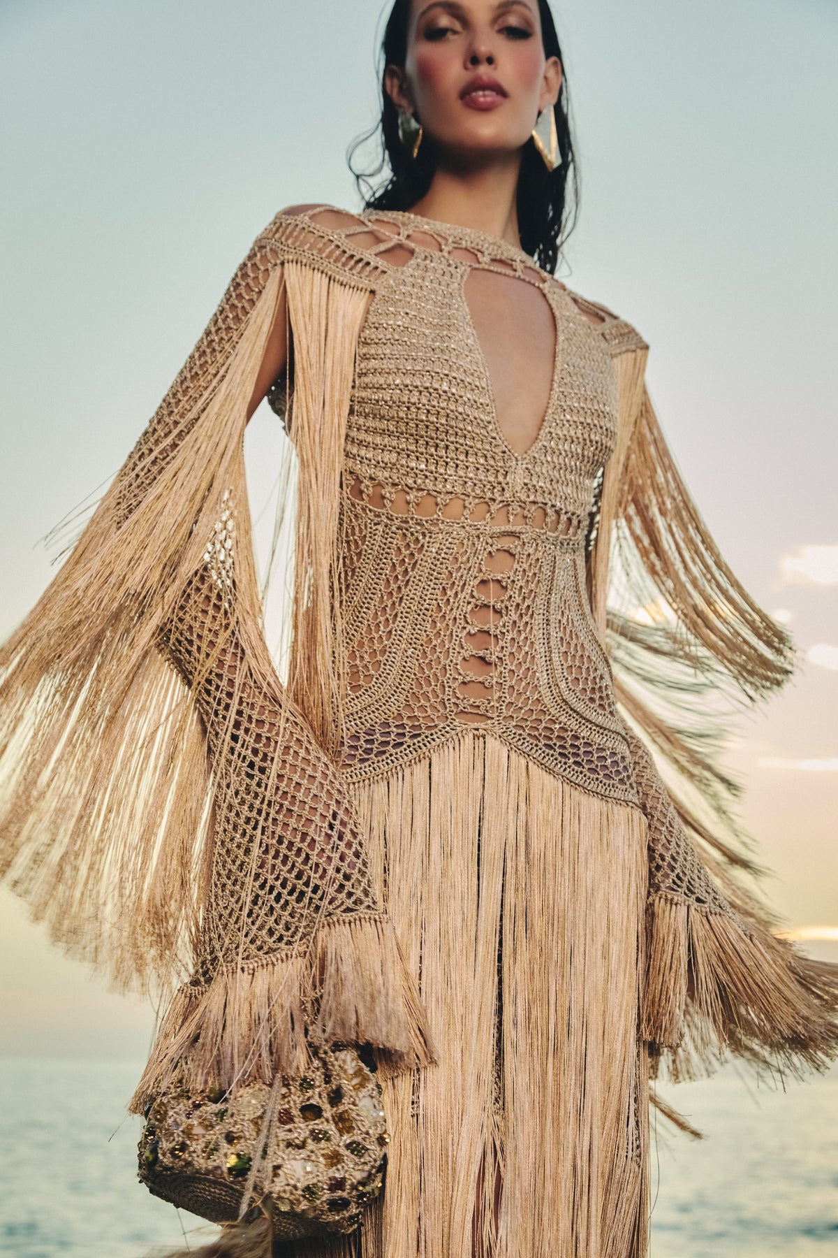 Agua Viva Maxi Dress - Champagne Gold