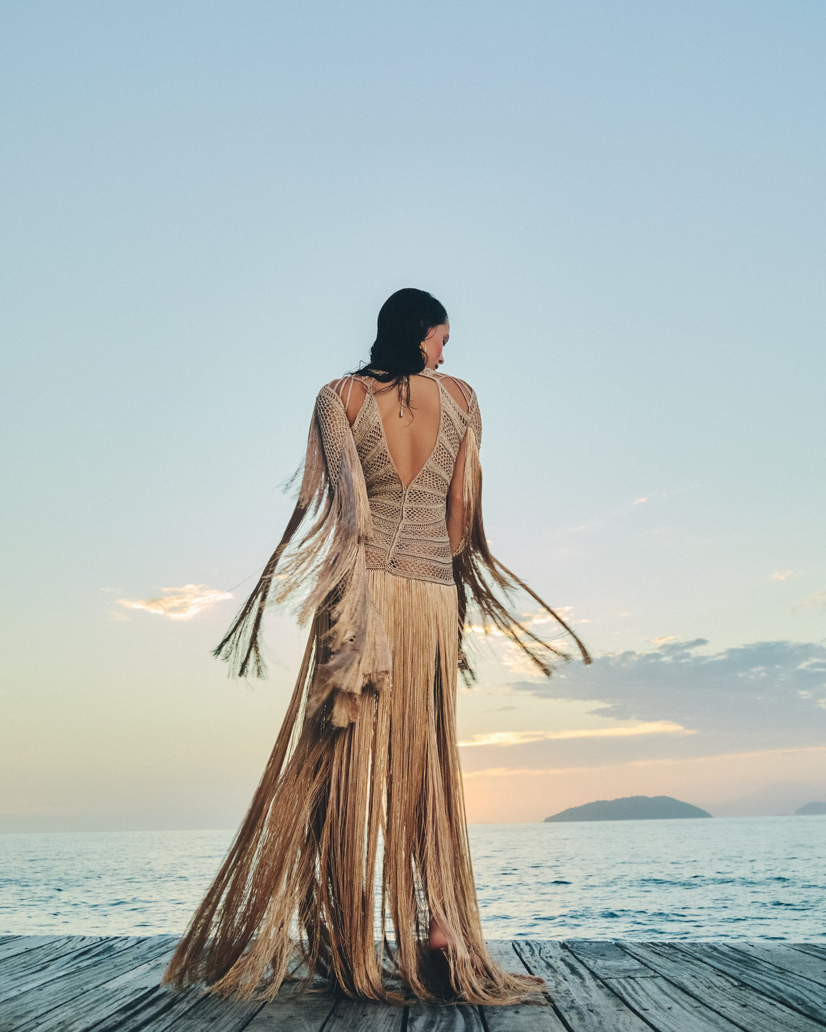 Agua Viva Maxi Dress - Champagne Gold