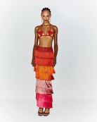 Jeri Mid Skirt - Red, Orange & Pink