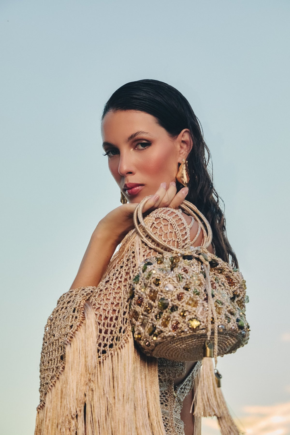 Agua Viva Clutch Bag - Champagne Gold