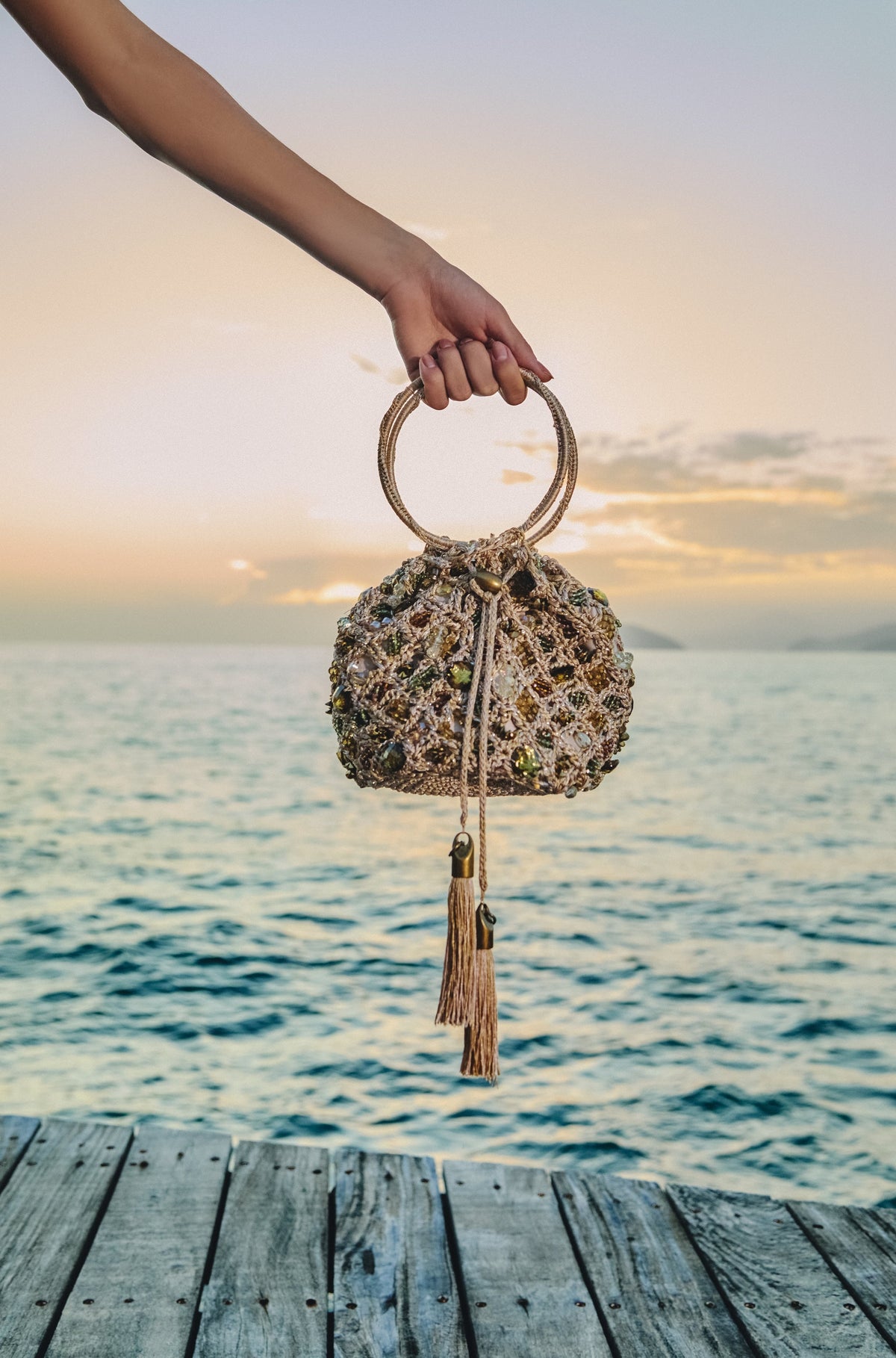 Agua Viva Clutch Bag - Champagne Gold