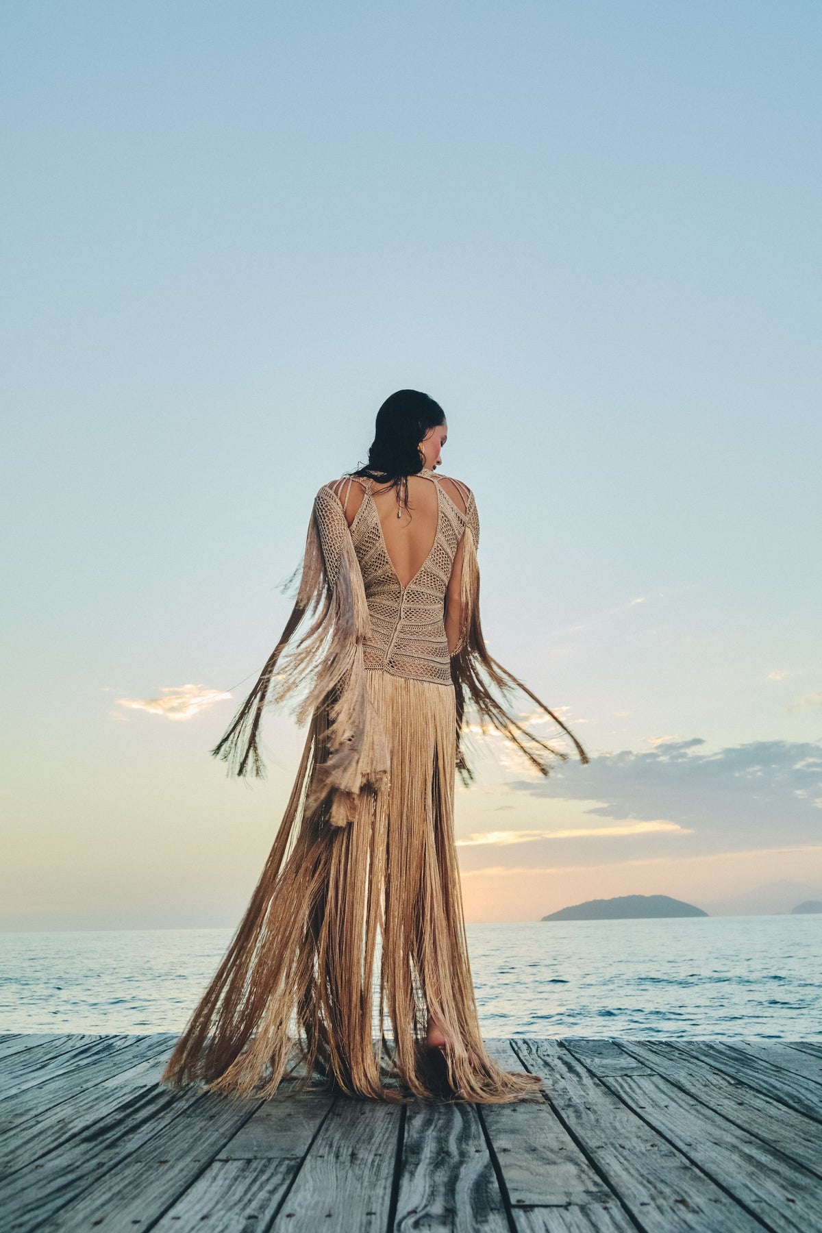 Agua Viva Maxi Dress - Champagne Gold