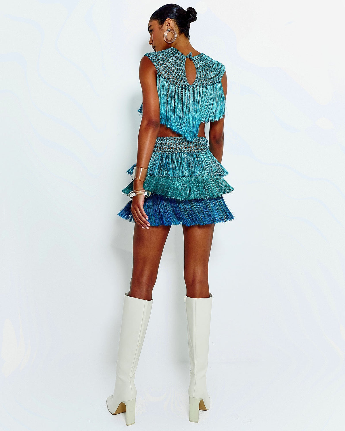 Jeri Mini Skirt - Tons de azul