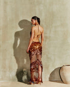 Kalahari Maxi Dress - Tons de Dourado e Bronze