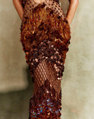 Kalahari Maxi Dress - Tons de Dourado e Bronze