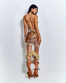 Kalahari Maxi Dress - Tons de Dourado e Prata