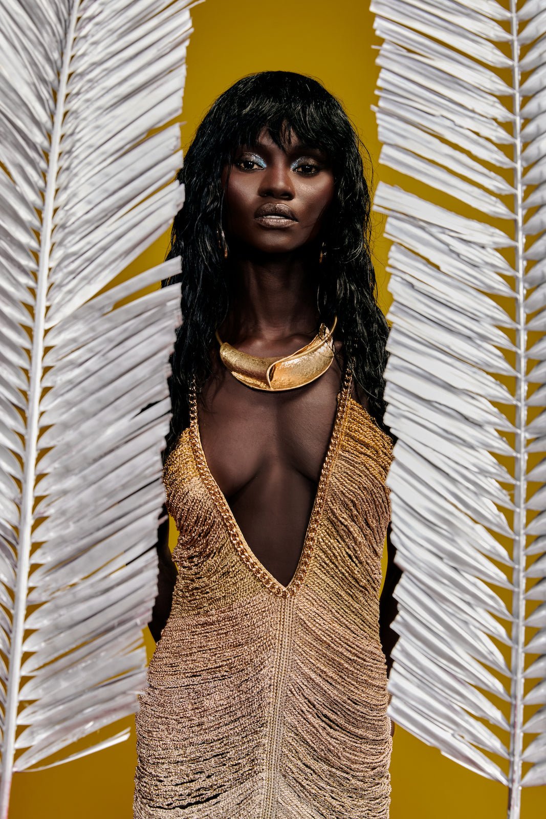 Rainbow Mountain midi dress - Golden Tones