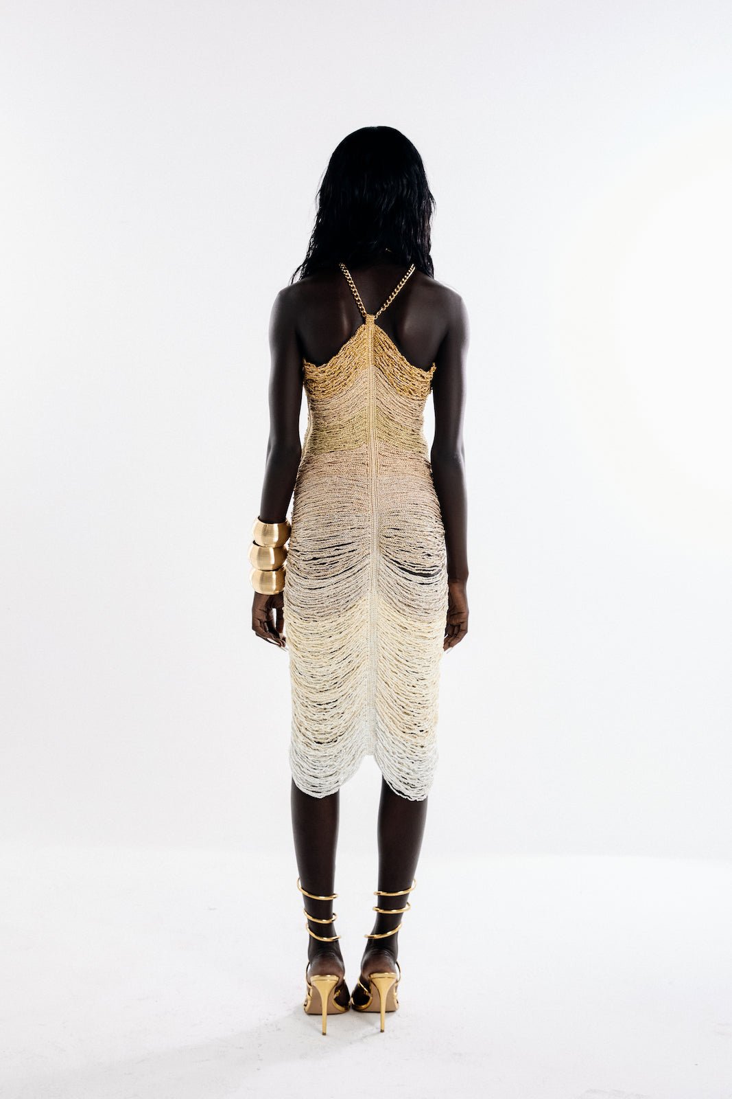 Rainbow Mountain midi dress - Golden Tones