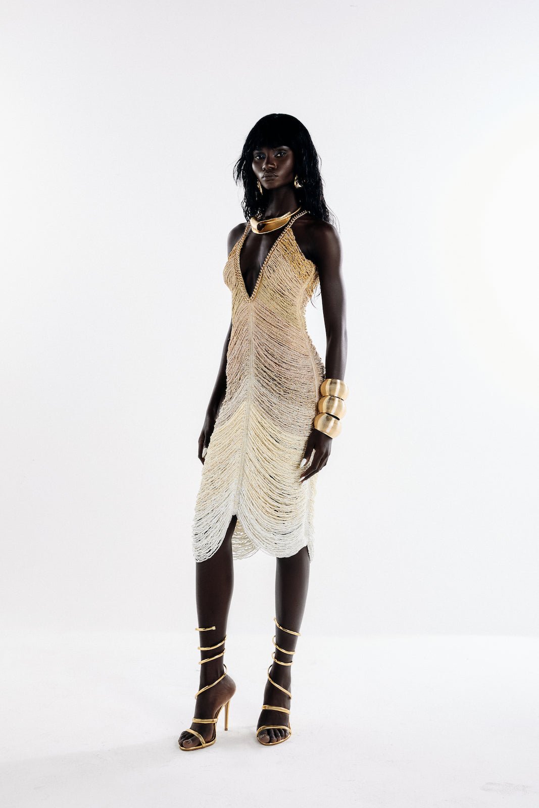 Rainbow Mountain midi dress - Golden Tones