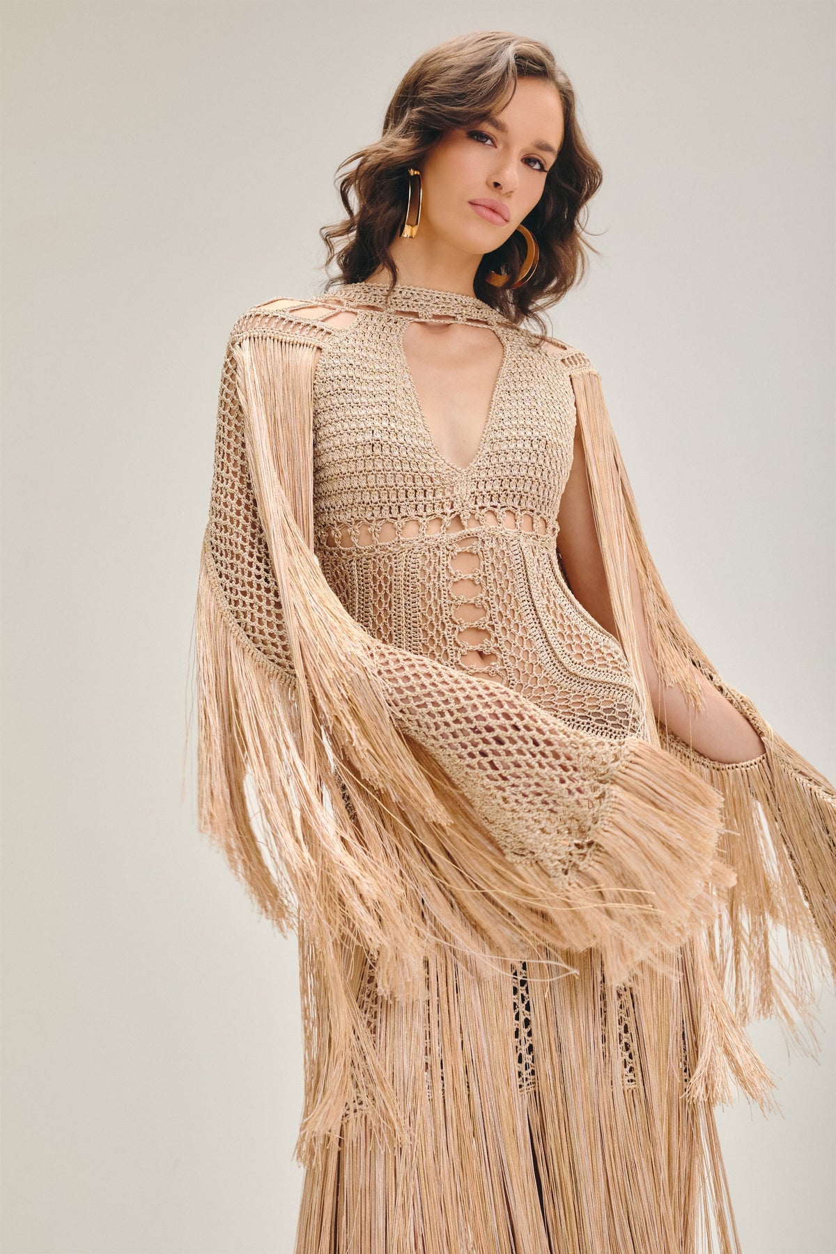 Agua Viva Maxi Dress - Champagne Gold