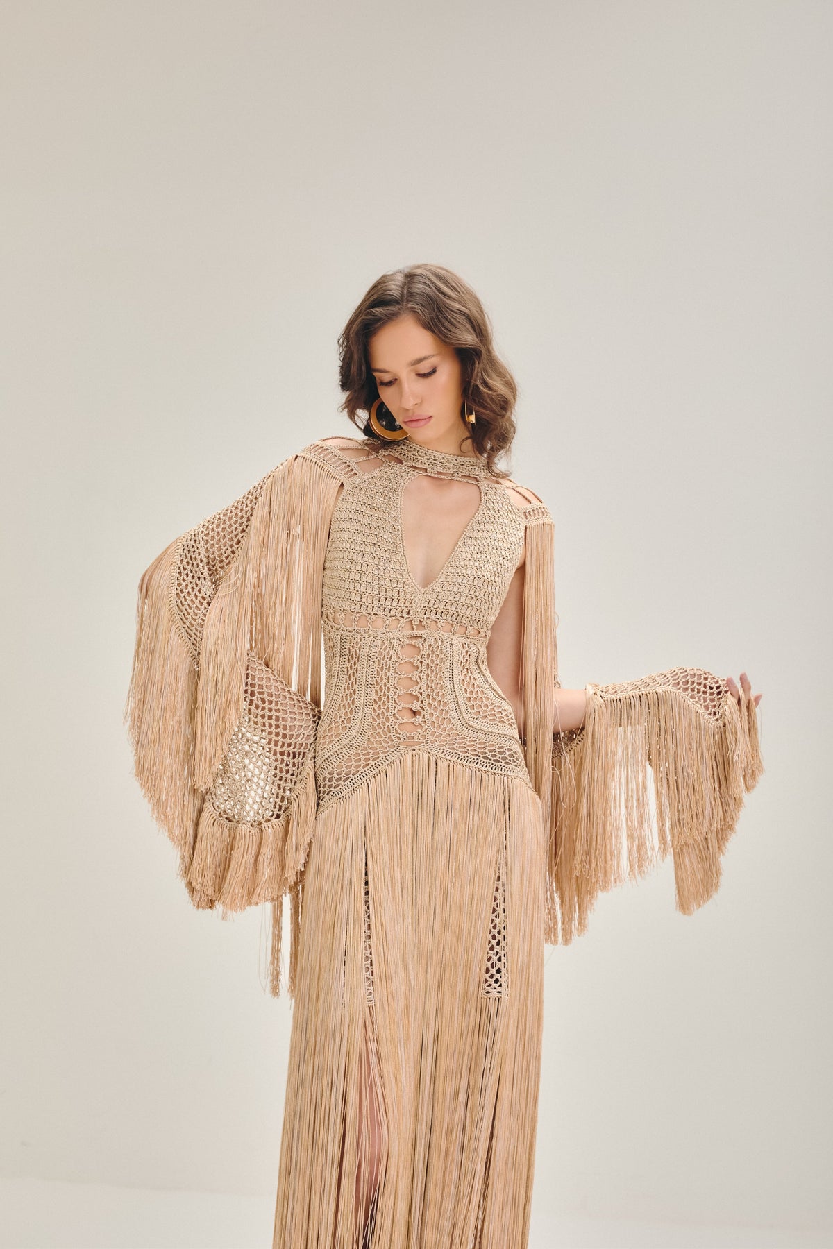 Agua Viva Maxi Dress - Champagne Gold